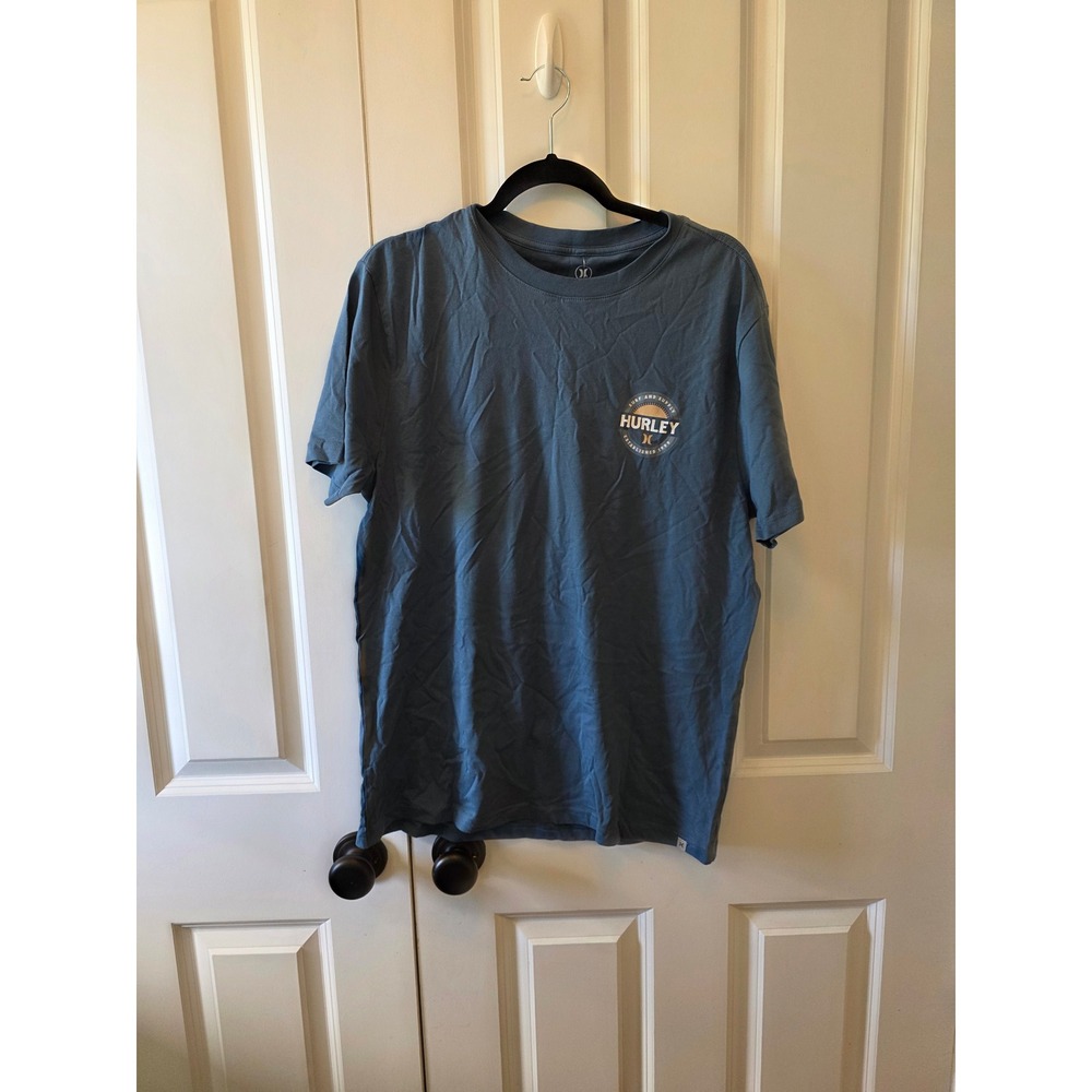 Hurley Mens Surf and Supply Graphic T-Shirt Blue Medium NWT